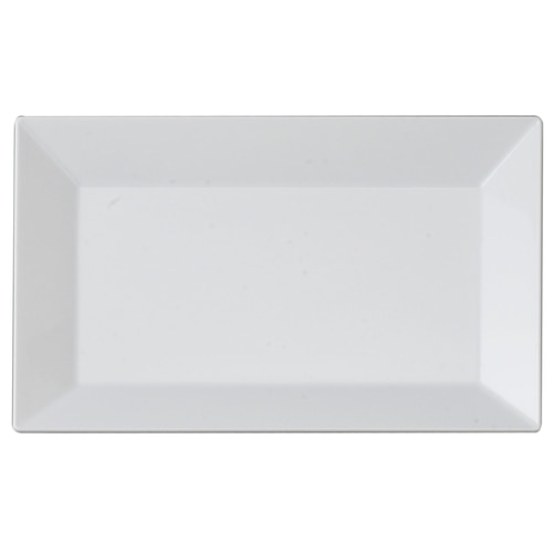 elegant 12" Rectangle White Plastic Dinner Plates  - Posh Party Supplies.com