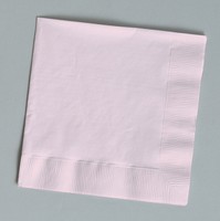 Disposable Classic Pink Paper Beverage Napkins - Posh Party Supplies