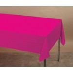Disposable Hot Magenta Paper Tissue and Plastic 54" x 108" Tablecovers - Posh Party Supplies