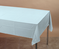 Disposable Pastel Blue Paper Tissue and Plastic 54" x 108" Tablecovers - Posh Party Supplies