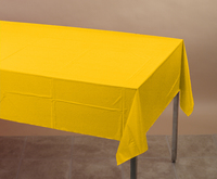 Disposable School Bus Yellow Paper Tissue and Plastic 54" x 108" Tablecovers - Posh Party Supplies