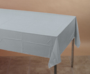Shimmering Silver Tissue and Plastic 54x108 Tablecover - 24 Tablecovers