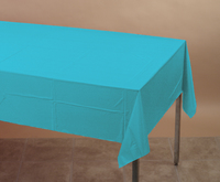 disposable bermuda blue plastic tablecloths, 12 count