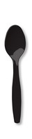 Disposable Black Velvet Plastic Premium Spoons - Posh Party Supplies
