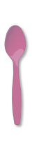Disposable Candy Pink Plastic Premium Spoons - Posh Party Supplies