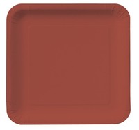 7.25" Brick Square Paper Dinner Plates - Posh Party Supplies