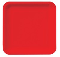 Disposable Classic Red Square 7.25" Paper Cake Plates - Posh Party Supplies