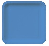 True Blue Square 9" Square Paper Dinner Plates- Posh Party Supplies