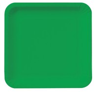 Discounted Emerald Green Square 9" Square Paper Dinner Plates - Posh Party Supplies