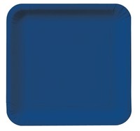 Navy Square 9" Square Paper Dinner Plates- Posh Party Supplies