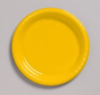 Disposable School Bus Yellow Plastic Dessert Plates