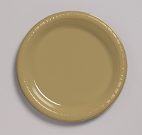 Glittering Gold 6.75" Plastic  Dessert Plates- 240 per Case