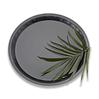 Disposable 18" Black Plastic Round ConServe Plastic Tray -Posh Party Supplies