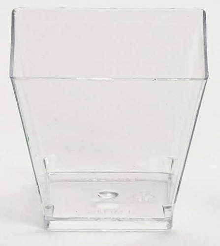 Disposable 2 oz Clear Plastic Square  Mini Notion -Posh Party Supplies