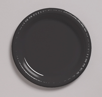 Disposable Black Velvet 6.75" Plastic Dessert Plates - Posh Party Supplies