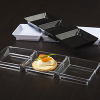 Disposable 7.5 oz Black Plastic Triple Abyss Mini Dish -Posh Party Supplies