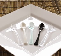 Disposable 4" White Plastic Posh Mini Spoon -Posh Party Supplies