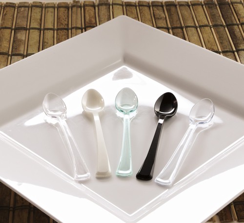 Disposable 4" Sea Green Plastic Posh Mini Spoon -Posh Party Supplies
