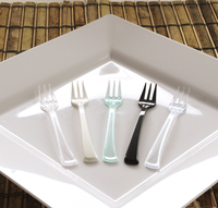 Disposable 4" Sea Green Plastic Posh Mini Fork -Posh Party Supplies