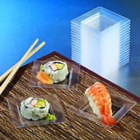 Disposable 3 " Sea Green Plastic Square Mini Dish -Posh Party Supplies