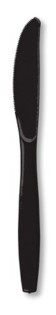 Disposable Extra Heavy Black Knives Plastic - Posh Party Supplies