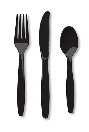 Disposable Black Extra Heavy Plastic Combo- 1224 Pieces