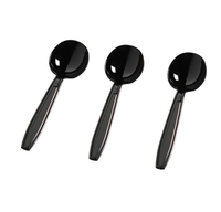 Disposable Black Extra Heavy Plastic Soup Spoons- 1000 Soup Spoons