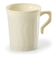 Elegant Bone 8 oz. Plastic Coffee Mugs - 280 Fancy Mugs