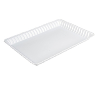 Elegant Plastic White 9"x 13" Serving Tray - 99 Plastic Trays