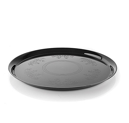 Plastic Black Supreme 12" Round Tray  - Posh Party Supplies