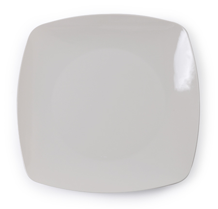 Bone 10" Dinner Square Plastic Plate  - Posh Party Supplies