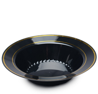 Elegant Black/Gold 12 oz. Plastic Bowl  - Posh Party Supplies