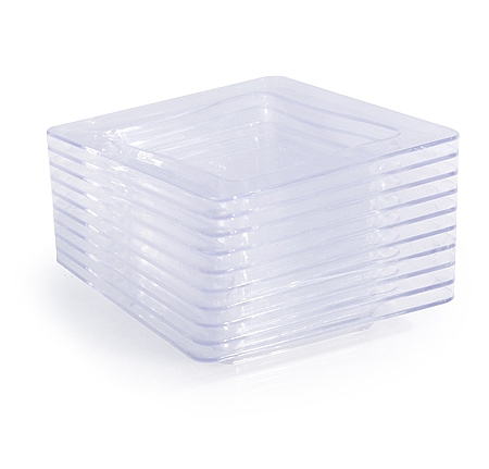 White 3" x 3" Tiny Trays-Institutional Pack - 200 Plastic Bowls