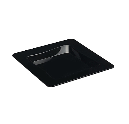 Plastic Black 3" x 3" Tiny Trays  - Posh Party Supplies