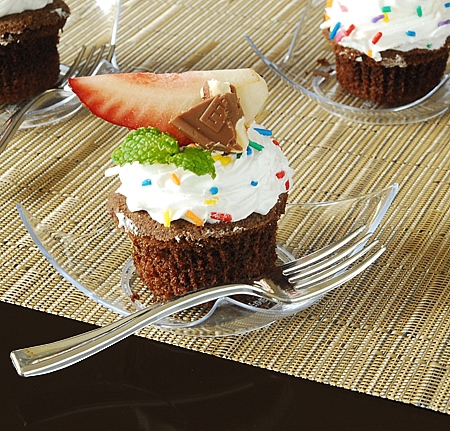 Plastic Clear 2.75" x 2.75" Tiny Torte  - Posh Party Supplies