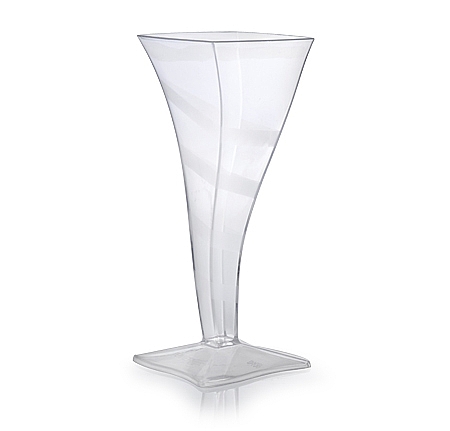 Plastic Clear Tiny Square Champagne Flute  - Posh Party Supplies