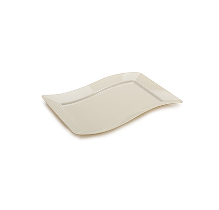 Fancy Bone 7.5" Dessert Disposable Plastic Wave Plate - Posh Party Supplies