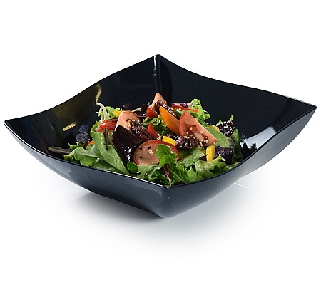 Elegant Black 16 oz. Serving Plastic Wave Bowl  - Posh Party Supplies