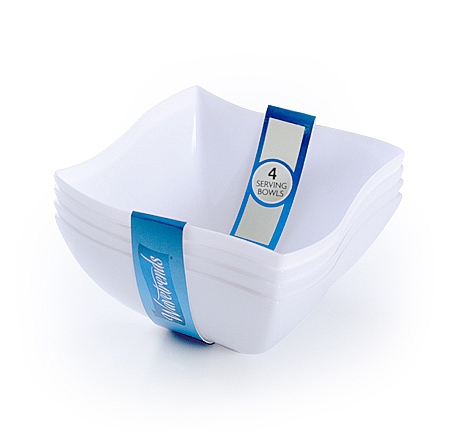 Elegant White 16 oz. Serving Plastic Wave Bowl  - Posh Party Supplies