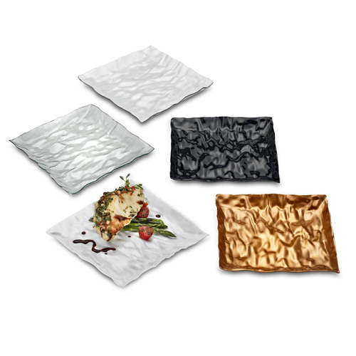 Elegant Plastic Contemplate Clear Green7.25" Salad Plates - PoshPartySupplies.com