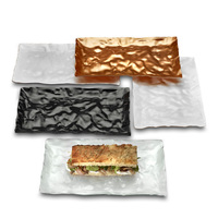 Elegant Plastic Contemplate White 8.5" x 13.5" Rectangle Trays - PoshPartySupplies.com