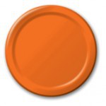 Wholesale Sunkissed Orange 7" Round Paper Lunch Plates - www.poshpartysupplies.com