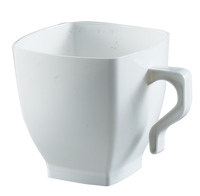 Disposable White Disposable Plastic 8 Oz Coffee Mugs - Posh Party Supplies