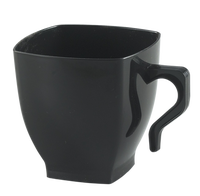 Disposable Black 2 oz Disposable Plastic Coffee Mugs - Posh Party Supplies