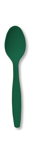 Discounted Hunter Green Premium Plastic Spoons  - Posh Party Supplies