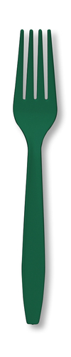 Hunter Green Premium Plastic Forks - Posh Party Supplies