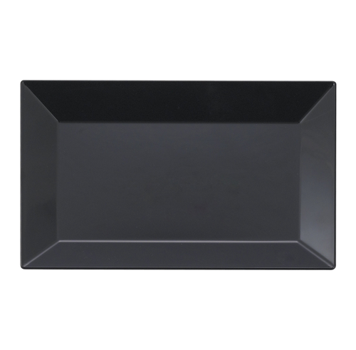 Pretty Rectangle Black Plastic Dessert/Salad Disposable Plates - Posh Party Supplies