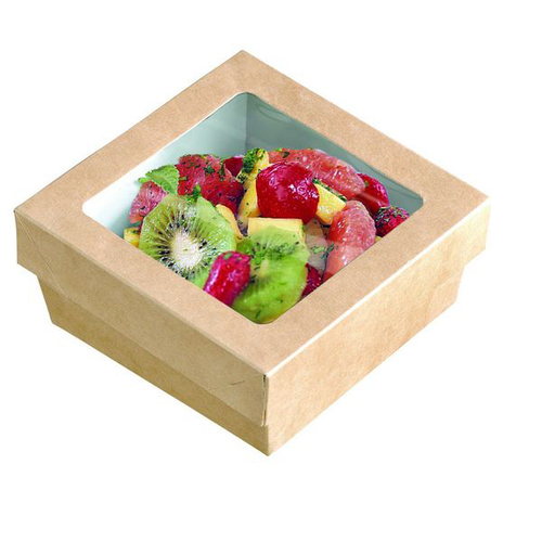 Small 11 oz Square Kray Box with Window  - 250  Box and Lids