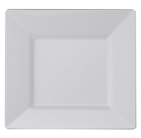 Disposable 8" Square White Plastic Salad Plates by The Kaya Collection - Posh Party Supplies