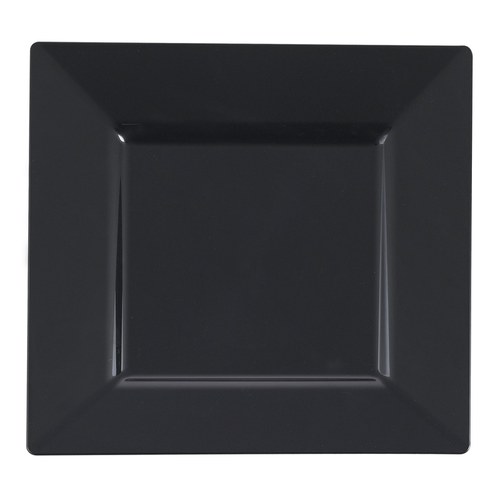 Square Black Plastic 9.5" Dinner Plates - Posh Party Supplies
